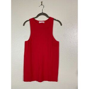 Anthropologie Red Sleeveless Knit Tank Top Size XL Stretch Casual Capsule